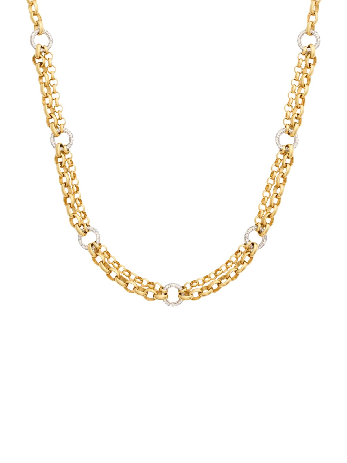 Foundrae 18-karat Yellow Gold Festoon Chain Necklace with Pavé Links