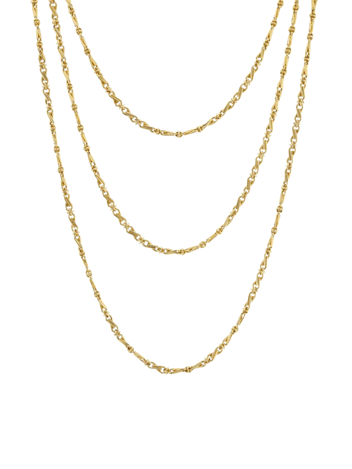 Lauren DeYoung Vintage 18-karat Yellow Gold Long Twisted Link Chain Necklace