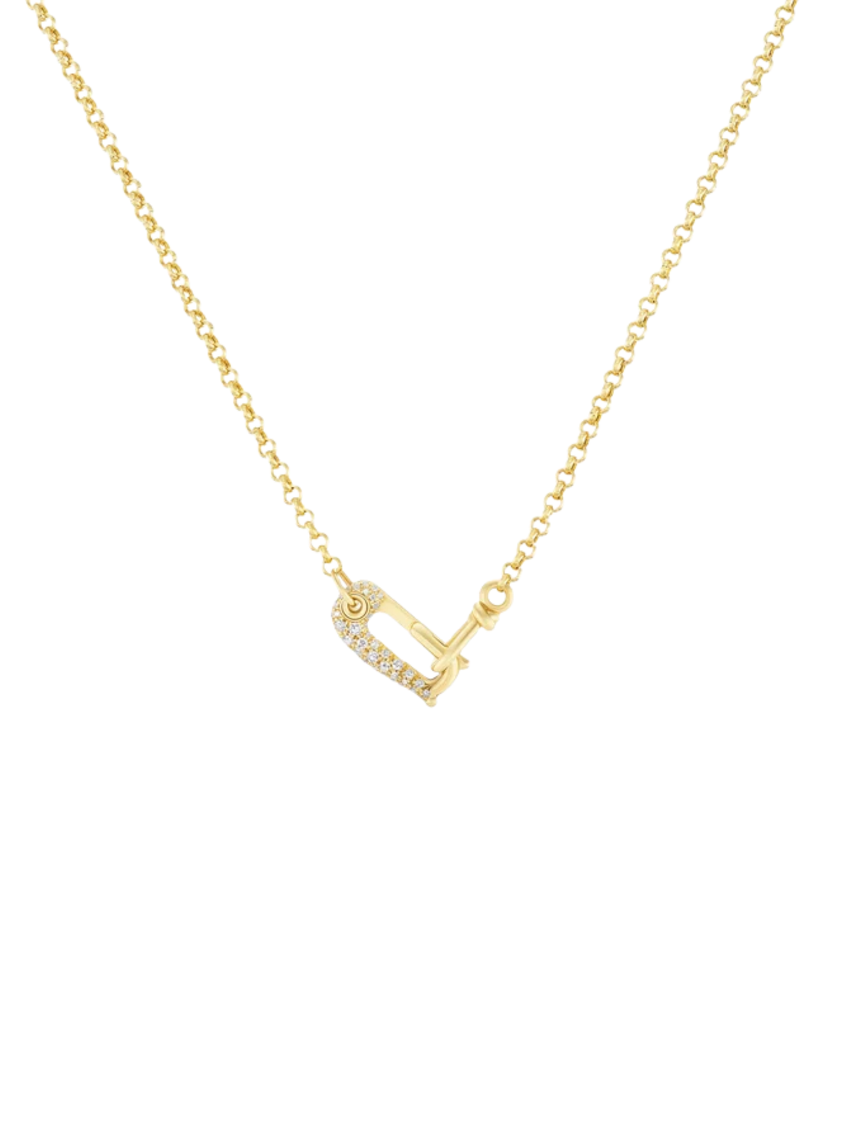 Vice Versa 14-karat Yellow Gold Diamond Lock It Rolo Chain Necklace