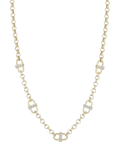 Zoe Chicco 14-karat Yellow Gold Diamond Open Link Station Necklace
